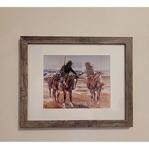 Doubtful Handshake by Charles Marion Russell Print Cowboy and Indian Horseback